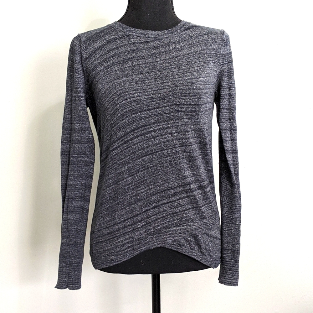 Dark gray cross hem sweater